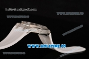 Audemars Piguet Royal Oak Lady Swiss Quartz Steel/Diamonds Case with White Rubber Strap and White Dial (EF)