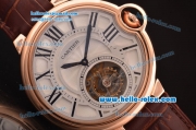 Cartier Ballon Bleu Tourbillon Seagull St8001 Tourbillon Manual Winding Rose Gold Case with White Dial