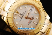 Rolex Yachtmaster Swiss ETA 2836 Automatic Movement Full Gold Case/Strap with Grey Dial and White Round Hour Marker