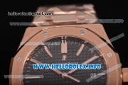 Audemars Piguet Royal Oak 41 MM Clone AP Calibre 3120 Automatic Rose Gold Case/Bracelet with Black Dial and Stick Markers - 1:1 Original (JF)