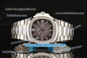 Patek Philippe Nautilus Miyota 9015 Automatic Full Steel with Grey Dial and White Stick Markers