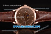 Patek Philippe Grand Complications Perpetual Calendar Miyota Quartz Rose Gold Case with Brown Dial and Rose Gold Stick Markers