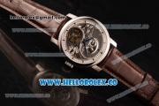 Vacheron Constantin Traditionelle Minute Repeater Tourbillon Swiss Tourbillon Manual Winding Steel Case with Gray Dial and Brown Leather Strap