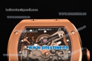 Richard Mille RM 038 Asia Automatic Rose Gold Case with Skeleton Dial and Black Inner Bezel - White Dot Markers