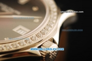 Patek Philippe Calatrava Swiss ETA 2836 Automatic Steel Case with Diamon Bezel and Alligator Strap