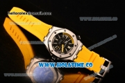 Audemars Piguet Royal Oak Offshore Diver Asia Automatic Steel Case with Black Dial Yellow Rubber Strap and White Stick Markers (EF)