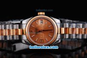 Rolex Datejust Oyster Perpetual Date Automatic Two Tone with Rose Gold Bezel and Rose Gold Dial-Small Calendar--Lady Size