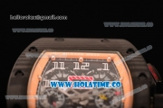 Richard Mille RM 011 Felipe Massa Flyback Chronograph Swiss Valjoux 7750 Automatic Carbon Fiber Case with Skeleton Dial and Rose Gold Inner Bezel - 1:1 Original