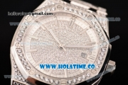 Audemars Piguet Royal Oak 41MM Asia 2813 Automatic Steel/Diamonds Case with White Inner Bezel and Diamonds Bezel (EF)