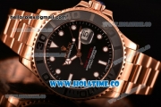 Rolex Yacht-Master Asia Automatic Rose Gold Case/Bracelet with Black Dial and White Dot Markers