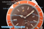 Breitling Super Ocean Automatic Movement Black Dial with Brown Bezel and Leather Strap