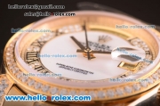 Rolex Day-Date Swiss ETA 2836 Automatic Movement Full Rose Gold with Diamond Bezel/Strap and MOP Dial