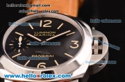 Panerai Luminor Marina Swiss ETA 6497 Manual Winding Stainless Steel Case with Black Dial and Brown Leather Strap