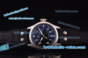 IWC Big Pilot Automatic Movement Steel Case with Black Dial and Black Leather Strap-Limited Edition