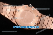 Audemars Piguet Royal Oak Offshore Seiko VK67 Quartz Rose Gold/Diamonds Case with Black Dial and Arabic Numeral Markers