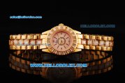 Christian Dior Classic Quartz Movement Full Rose Gold with Diamond Bezel Lady Model