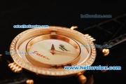 Chopard Happy Sport Swiss Quartz Movement Rose Gold Case with Diamond Bezel and MOP Dial