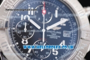 Breitling Avenger Seawolf Chrono Miyota OS10 Quartz Steel Case with Black Dial Black Subdials and Arabic Number Markers