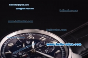 IWC Pilot Swiss Valjoux 7750 Automatic Movement Steel Case with Blue Dial and Leather Strap