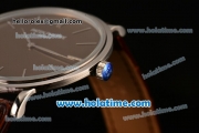 Patek Philippe Calatrava Miyota OS2035 Quartz Steel Case with Brown Dial and Stick Markers