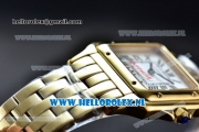 Cartier Santos 100 Japanese Miyota Quartz Yellow Gold Case with White Dial Roman Numberal Markers and Yellow Gold Bracelet