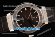 Hublot Classic Fusion Japanese Miyota 9015 Automatic Movement Steel Black Dial and Stick Markers Leather Strap (JF)