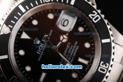 Rolex Submariner Automatic Movement SS Case with Black Dial-White Markers and Black Bezel-Visible Back