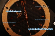 Hublot Classic Fusion Automatic PVD Case with Rose Gold Bezel and Black Carbon Fiber Dial - ETA Coating