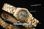 Tag Heuer Aquaracer Swiss ETA Quartz Movement Gold Bezel with Diamond - Blue MOP Dial and Two Tone Strap