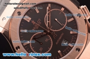 Hublot Classic Fusion Chronograph Swiss Valjoux 7750 Automatic Rose Gold Case with Black Dial and Black Rubber Strap