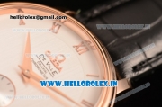 Omega De Ville Co-Axial Swiss ETA 2824 Automatic Rose Gold Case with Roman Numeral Markers and Silver Dial