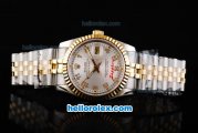 Rolex Datejust Automatic Movement Two Tone with Silver Dial and Numeral Markers