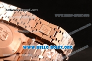 Audemars Piguet Royal Oak Chronograph Miyota OS10 Quartz Rose Gold Case with White Dial and Rose Gold Bracelet