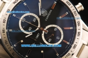 Tag Heuer Carrera Chronograph Miyota Quartz Movement Full Steel with Black Dial and Stick Markers