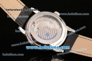 Patek Philippe Grand Complication Automatic Steel Case with Black Leather Bracelet Silver Markers and White Dial