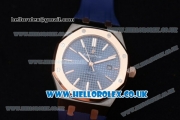 Audemars Piguet Royal Oak 36mm Asia ST16 Automatic PVD Case with Blue Dial Rose Gold Bezel and Blue Rubber Strap (EF)