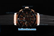 Hublot Big Bang Chronograph Miyota Quartz Movement Rose Gold Case with PVD Bezel and Black Dial