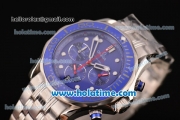 Omega Seamaster Diver 300M Chrono Miyota OS20 Quartz Full Steel with Blue Dial and White Markers