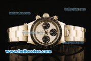 Rolex Daytona Vintage Edition Chronograph Swiss Valjoux 7750 Manual Winding Steel Case/Strap with White Dial