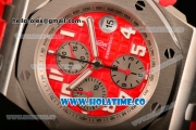 Audemars Piguet Royal Oak Offshore Rhone-Fusterie Limited Edition Swiss Valjoux 7750 Automatic Steel Case with Red Dial and White Arabic Numeral Markers (JF)