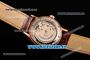 A.Lange&Sohne Tourbilon Pour Le Merite Asia Automatic Rose Gold Case with White Dial and Brown Leather Strap