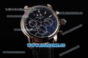 Patek Philippe Grand Complication Chrono Miyota OS20 Quartz Steel Case with Black Dial and Silver Stick Markers