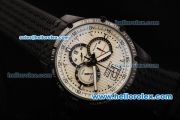 Chopard Classic Racing Chronograph Miyota Quartz Movement PVD Case with White Dial and Black Rubber Strap