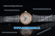 Hublot Classic Fusion Miyota 9015 Automatic Rose Gold Case with White Dial Stick Markers and Black Genuine Leather Strap