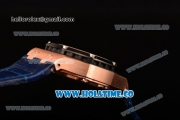 Audemars Piguet Rubens Barrichello Chrono Miyota Quartz Rose Gold Case with PVD Bezel Stick Markers and Blue Skeleton Dial (EF)