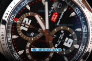 Chopard Mille Miglia GMT 2005 Swiss Valjoux 7750 Chronograph Movement Black Dial with Silver Stick Marker and Rubber Strap