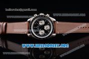 Omega Speedmaster Copy Venus 75 Manual Winding Steel Case with Black Dial Brown Leather Strap and Stick Markers (EF)