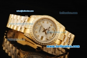 Rolex Day-Date Automatic Gold Case With Diamond Bezel and Strap