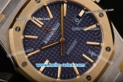 Audemars Piguet Royal Oak Swiss ETA 2824 Automatic Two Tone Case with Two Tone Strap and Blue Grid Dial - 1:1 Original