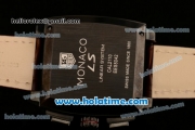 Tag Heuer Monaco LS Chrono Swiss Valjoux 7750 Automatic PVD Case with Brown Dial Stick Markers and Brown Leather Bracelet